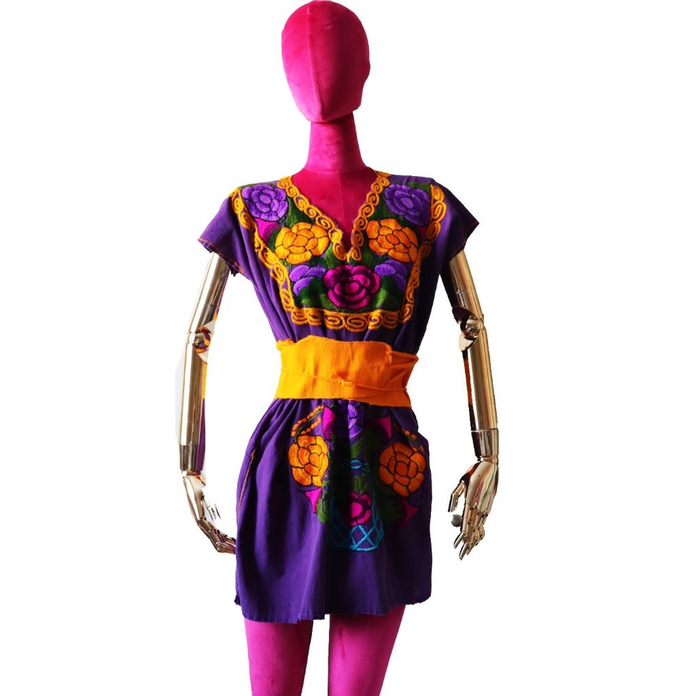 Hand Embroidered Artisanal Dresses - Handmade Dress - Mexican Embroidered Dress - Picture 8 of 8